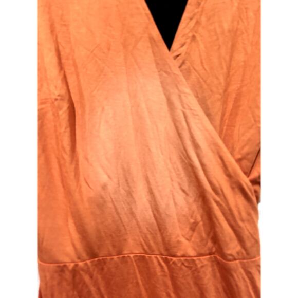LOFT Ann Taylor Women's Rust Long Sleeve Wrap Dress Sz M - Picture 3 of 3